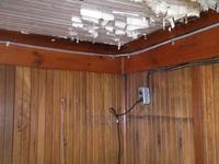 Water-damaged ceiling, captain's quarters